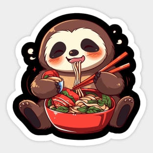 Sloth T-Shirt, Slow Food Top, Casual Apparel, Slow Life Tee, Ramen Lover's Top Sticker